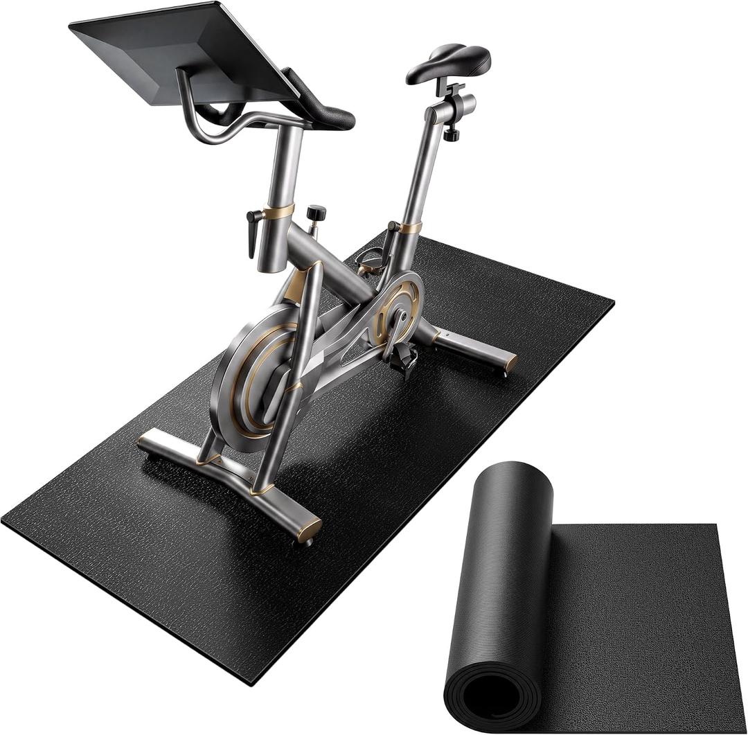 Exercise Bike Mat 70" x 30", 0.2"/0.25" Thick, Compatible with Peloton Bike, 70"x30"x0.25"