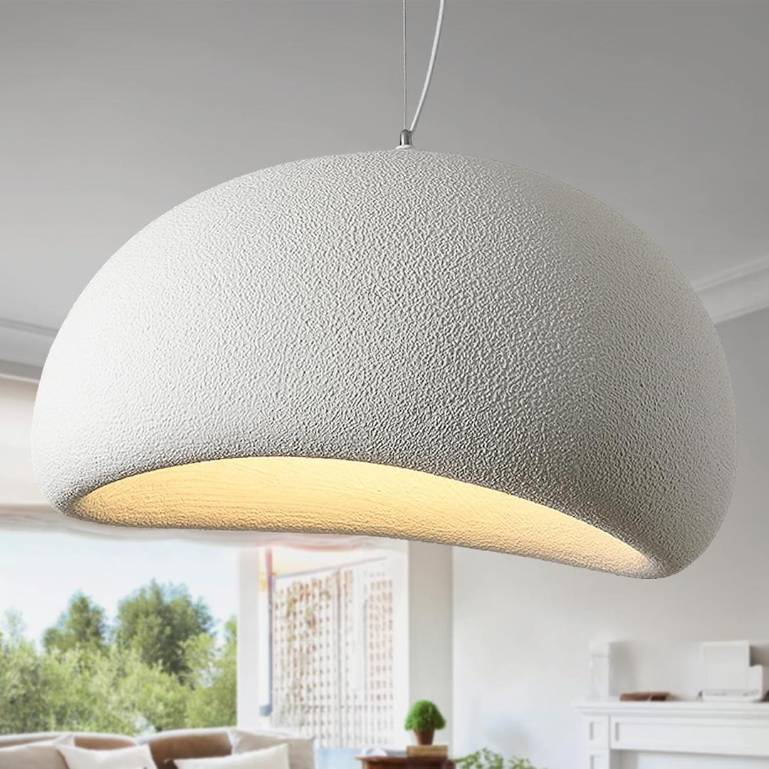 27.6in Wabi Sabi Pendant Light, Kitchen Island Lighting Fixture Ceiling Mount Japanese Lamp Japandi Chandelier for Dining Living Room Hallway Bedroom Restaurant Hanging Lamp, White 1 Pack