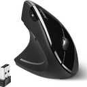 Perixx PERIMICE-713L, Wireless Ergonomic Left Handed Vertical Mouse, 6 Buttons Design, 3 Level DPI, Black, Medium