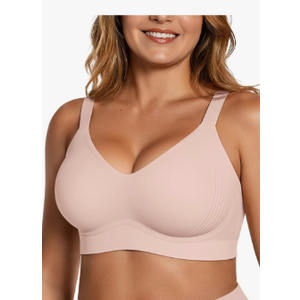 OEAK Womens Wireless Seamless Bras Full Coverage Supportive Lounge Bra Push Up Plus Size Everyday Bra Comfortable Tshirt Bras, L-Plus