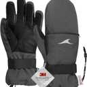 Achiou Ski Gloves,Winter Cold Weather Gloves for Men Women,Waterproof Touchscreen Snow Mittens (Small, Gray)