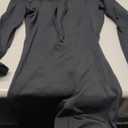 AEEZO Womens Long Sleeve Workout Jumpsuit Zip Up Yoga Rompers Sexy Tummy Control One Piece Bodycon Bottom Pants, Black, Size M