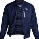 Reebok Mens Insulated Bomber Jacket for Golf, Gym & Hiking (Blue, M)