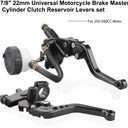 LKV Motorcycle Brake Clutch Pump Lever Set - 7/8" (22mm) Handlebar - w/Hydraulic Master Cylinder & Reservoir - Universal Fit for Honda, Yamaha, Kawasaki, Suzuki from 250CC to 500CC