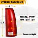 Boine Tail Light Compatible With 1988-1999 Chevy/GMC Silverado Sierra C/K 1500 2500 3500 Suburban Tahoe Blazer Yukon Cadillac Escalade Driver and Passenger Side Rear Light Brake Lamps Housing