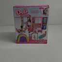 Doll House Portable & Foldable Dollhouse w/ 60+ Pcs & 2 Dolls, Play House Toy with Bedroom Kitchen Furniture Camping Playset, Playhouse Birthday Gift for Girl Kid Toddler