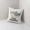 Xolytar Cream and Grey Shark Cat Decorative Throw Pillow Covers, Cozy Cuddles Cartoon Animal Pattern Pillow Cases, Kawaii Anime Lover Gifts Decor for Teen Girl Bedroom Dorm Couch 18x18in