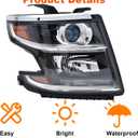 HID/Xenon Headlight Assembly Compatible with 2015-2020 Chevy Tahoe Suburban LTZ/Premier Projector Headlamp Replace for OE# 84582598 GM2503406 (Right Passenger Side)