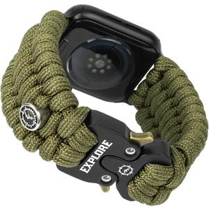 Survival Paracord Watch Band Compatible with Apple Watch Straps Series SE 8/7/6/5/4/3/2/1-42mm 44mm 45mm, Perfect for Men's Outdoor, Military and Tactical Activities (Army Green)