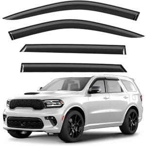 Window Deflectors Smoke Tinted Tape-On Side Window Vent Visor Deflectors Rain Guards Compatible with Dodge Durango 2011-2026 - 4pcs. GW0393