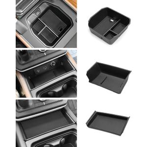 EVGoXMods 3PCS Center Console Organizer Compatible with 2020-2024 Land Rover Defender 90 110 130 (ONLY for Refrigerator Version) Armrest Storage Box Insert Tray Sets Interior Accessories