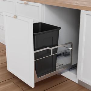 Gornoxblif Dual Pull Out Trash Can Under Cabinet with Soft-Close Slides, Heavy Duty Under Sink Trash Can Kit for Kitchen, Garbage Can Not Included, Requires Minimum Cabinets Opening 16" W X 23" D