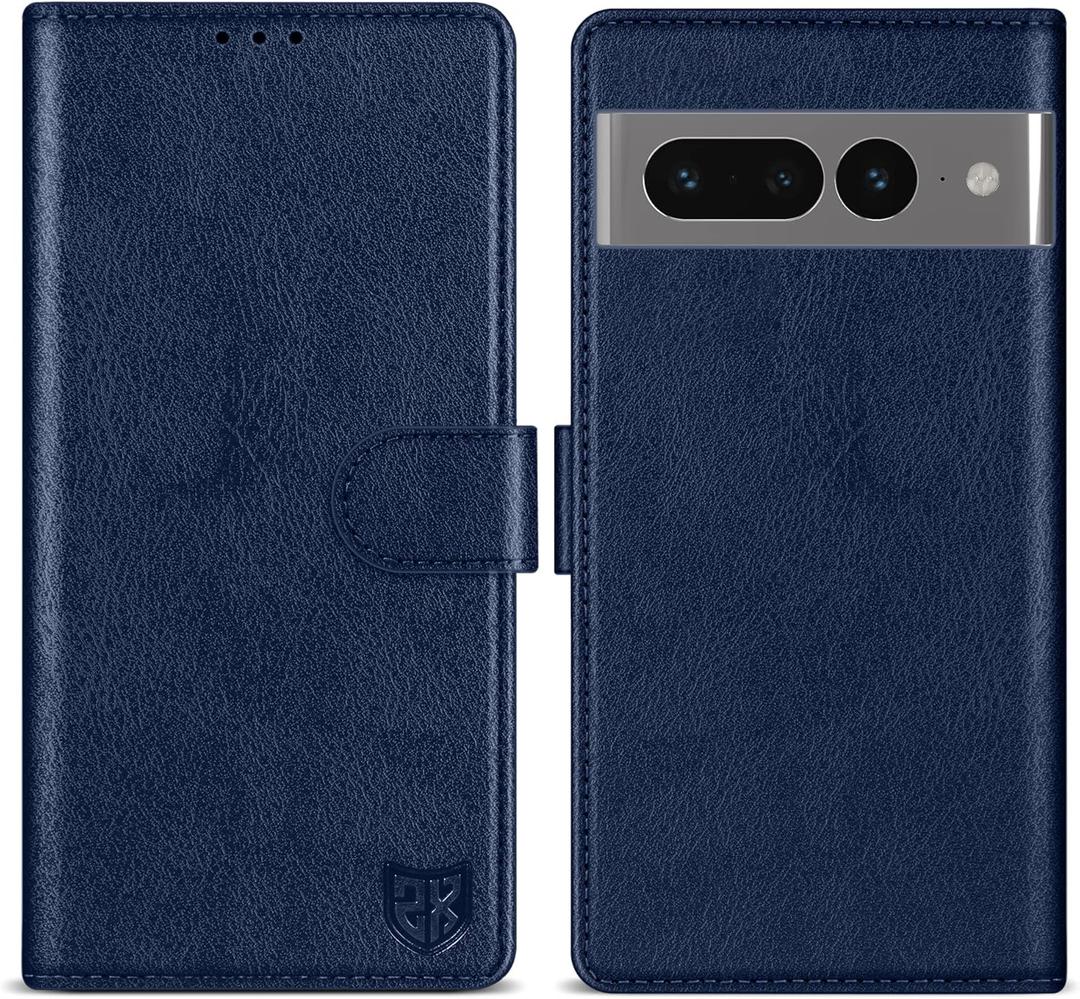 ZZXX for Google Pixel 7 Pro Wallet Case with [RFID Blocking] Card Slot Kickstand Magnetic Closure Leather Flip Fold Protective Phone Case for Pixel 7 Pro Case Wallet(Blue-6.7 inch)