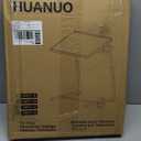 HUANUO Adjustable TV Tray Table - TV Dinner Tray on Bed & Sofa, Comfortable Folding Table with 6 Height & 3 Tilt Angle Adjustments (White)