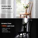 MYSKY HOME 100% Blackout Curtains for Bedroom White Blackout Curtains 54 Inches Long Thermal Insulated 2 Panels Short Curtains with White Pom Pom Sheer Room Darkening Grommet, 52 x 54 Inch