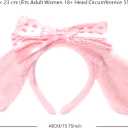 Anime Plush Ears Headband Furry Bunny Ears Halloween Adults Costume Cosplay Fits for Women 18+ (Pink) (Pink)