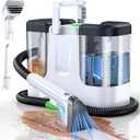 Portable Carpet & Upholstery Cleaner, 18Kpa Carpet Cleaner Machine for Deep Stain Removal, Spot Cleaner for Pet Accidents, Area Rugs, Stairs, Car Seats & Couches, Includes Tools & Self-Cleaning (Black & White)