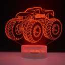 Monster Truck for Boys 3D Illusion Light Lamp, for Party Theme Hot Wheels Grave Digger Monster Truck, Night Lights for Kids Room Car Modeling Decor for Gifts as Present for Boys/Girls/Baby