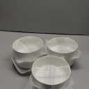 MALACASA 24 OZ Cereal Bowls, Porcelain Soup Oatmeal Bowls Set of 6, Kitchen Ceramic Serving Bowl, Dishwasher Microwave Oven Safe, White, Series LUNA