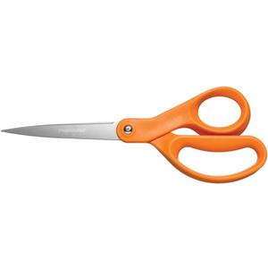 Fiskars 8-Inch Multi-Purpose Scissors  Orange Durable Stainless Steel Blades for Crafting, Office, and Home Use, Ergonomic Design