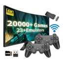 2025 Retro Game Console Pro  4K Plug & Play TV Gaming Stick with 20,000+ Classic Games, 23 Emulators, 2 Wireless Controllers Included