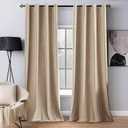 MIULEE 2 Panels Blackout Velvet Curtains Solid Soft Grommet Camel Beige Curtains Thermal Insulated Soundproof Room Darkening Drapes/Panels for Living Room Bedroom 52 x 90 Inch