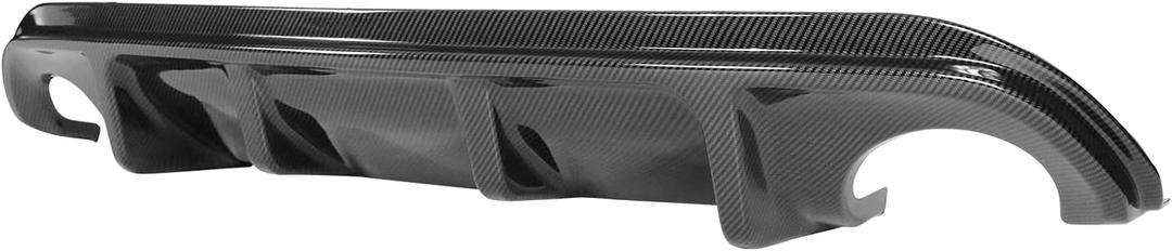 FREEMOTOR802 Rear Diffuser, Compatible with 2014-2017 Infiniti Q50, Carbon Fiber Print ABS Rear Bumper Molding Lower Lip Splitter Spoiler Underbody Styling Trim Guard Add-on Body Kit