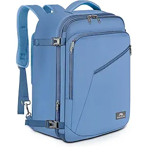 MATEIN Carry on Backpack, Extra Large 40L Travel Laptop Backpack Airplane Approved Weekender Bag for 17 Inch Computer, Water Resistant Overnight Luggage Daypack Business Anti-Theft Travel Bag, Blue