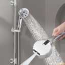 KES 30-Inch Shower Slide Bar with High Pressure 9 Functions Adjustable Handheld Shower Head & 59-Inch Hose, Built-in Power Wash to Clean Tub Tile & Pet, Wall Mount Polished Finish 18/8 Stainless Steel