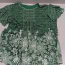 Women's Green Flower Shirt, Size XL