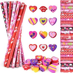 MIAHART 48 Pieces Teenager Party Bag Filler Set, Valentine's Day Pencils Halloween Christmas Pencils Party Goody Bag Fillers for School Supplies