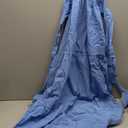 Women's Casual Halter Tiered Vacation Maxi Dress with Pockets (Medium, Azure)