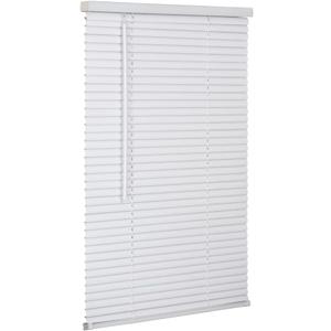 LOTUS & WINDOWARE 1" Premium Vinyl Blind, Room Darkening, Cordless, 25" Wide x 42" Long, White - Horizontal Window Blinds for Interior, Door Blinds - Camper Blinds, 1" Slat Size