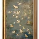 Vintage Gold Framed Wall Art Flying Bird Pictures Wall Decor 16x24 Inch