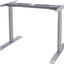 Fromann Dual Motor 3 Stage Electric Adjustable Standing Desk Frame Height 25.9" -51.5" Sit Stand up Desk Base (Grey)
