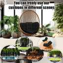 Wenqik 7 Pcs Outdoor Wicker Chair Cushions Set with 1 Loveseat Cushions 44 x 19 in Weatherproof & 6 U Shaped Cushions for Wicker Patio Furniture Porch Swing Bench Seat Sofa Couch(Black)