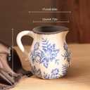 Blue and White Ceramic Vase, Vintage Porcelain Vase with Crackle Glaze, Farmhouse Rustic Oriental Decorative Centerpiece for Living Room, Dining Table, Entryway, and Bookshelf (Pitcher)