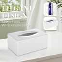 Y-in Hand Tissue Box Cover, Rectangular Facial Tissue Holder with Bottom, Decorative Storage Box for Bathroom Vanity, Countertops, Dressers, Night Stand, Car, RV, Parlors and Offices - White