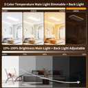 MOONSEA 23 Inch LED Flat Panel Light with Remote with Remote Control 32W, Dimmable 3000K-6500K Color Temperature, 3200LM Low-Profile Surface Mount Ceiling Light for Bedroom, Kids Room, Laundry, White