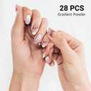 2 x Semi Cured Gel Nail Strips, 28pcs (Pink Daisy) Gel Nail Stickers | Gel Nail Polish Wraps for Women Work with Any UV Lamps, Salon Quality Nails Art Wraps for Home DIY