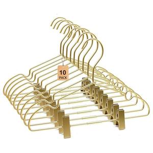 Koobay 12.6" Children Gold Clothes Hangers with Clips,8 Pack,Newborn Kids Non Slip Durable Space Saving Baby Clothes,Standard Suit Hangers Heavy Duty Saving Space