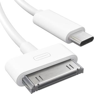 30-Pin to USB C Adapter Cable for iPhone, iPad, iPod  3ft (Next-Generation Data/Charging Cable from USB C to Dock Connector for iPhone 4S/4/3G/3/1, iPad 3/2/1, iPod, White)  CableDirect