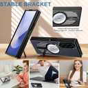 Jonwelsy Case for Samsung Galaxy Z Fold 5, Metal Radiator Design [Compatible with Magsafe] Back Cover with Foldable Stand, Camera Lens Protector Phone Cover for Samsung Galaxy Z Fold 5 (Black)