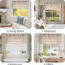 Jinchan Ruffled Valance Curtain for Window Kitchen Valance Living Room Farmhouse Rustic 18 Inch Light Filtering Sheer Voile Shabbychic Light Beige Valance Small Window Treatment Rod Pocket 1 Panel