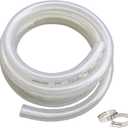 3/4" ID x 1" OD - 16.4 Ft High Pressure Braided Clear PVC Tubing Flexible Tube, Heavy Duty Reinforced PVC Hose Tubing, BPA Free and Non Toxic