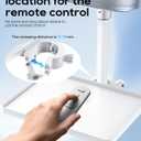 Projector Stand with Hidden Cable Management, Height Adjustable Floor Mount with 360 Rotation & 1/4" Screw, Compatible with Projector, Camera, Webcam for Home, Office & Outdoor Use (White)