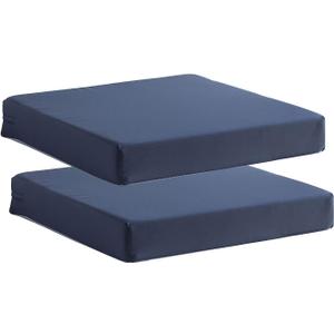 Patio Chair Cushions Non Slip Bottom Chair Pad with TiesSet of 2 Waterproof Square Outdoor Seat Cushion Replacement for Garden Swing Furniture 18x18 Inch, Navy Blue