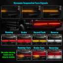 Roykaw 60'' Truck Tailgate Light Bar, 70ft High Visibility Range, Exclusive Zoned Row Control, Red Brake/Amber Turn/White Reverse Zoned Lighting, Focused Lighting, All-Weather Use, Easy Installation