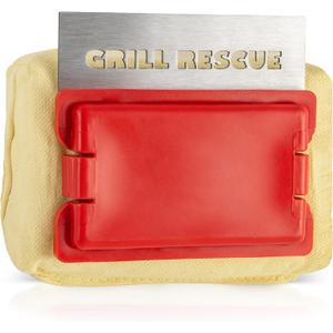 Grill Rescue BBQ Replaceable Cleaning Head, Bristle Free - Durable and Unique Scraper Tools for Cast Iron or Stainless-Steel Grates, Barbecue Cleaner Grill Rescue BBQ Replaceable Cleaning Head, Bristle Free - Durable and Unique Scraper Tools for Cast Iron or Stainless-Steel Grates, Barbecue Cleaner
