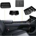 4PCS Center Console Organizer for 2024-2026 Hyundai Santa Fe Accessories, Wireless Charging Mat + Cup Holder Insert + Lower Console Organizer + Center Console Organizer for Santa Fe Accessories